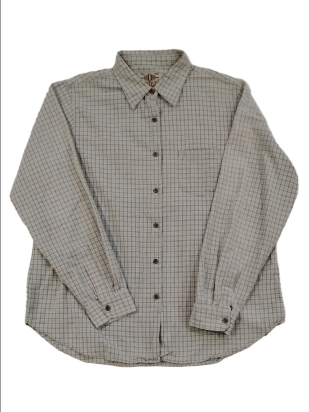 3/$20 Men's Light Green & Blue Checkered Button-Down Casual Shirt
